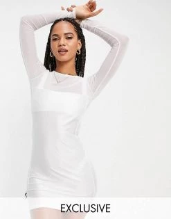 New ๐ Public Desire Mesh Mini Beach ๐ Dress In White For Women โค๏ธ