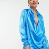 Top 10 ✨ Public Desire Cowl Neck Satin Mini 👗 Dress In Blue For Women 🎁 -Outlet Women's Public Desire Store unnamed file 720