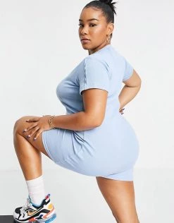 Cheap ⭐ Public Desire Curve Seam Detail Mini 👗 Dress In Blue For Women ⌛ -Outlet Women's Public Desire Store unnamed file 748