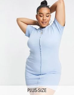 Cheap ⭐ Public Desire Curve Seam Detail Mini 👗 Dress In Blue For Women ⌛ -Outlet Women's Public Desire Store unnamed file 749