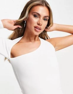 Deals 🌟 Public Desire Asymmetric Mini 👗 Dress In White For Women ⭐ -Outlet Women's Public Desire Store unnamed file 757