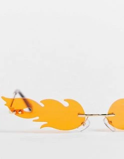 Budget ✨ Public Desire Mini Flames 👓 Sunglasses Neon Orange For Unisex 😉 -Outlet Women's Public Desire Store unnamed file 82