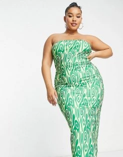 Best reviews of ✨ Public Desire Curve Double Layer Bandeau Maxi 👗 Dress In Green Swirl For Women 💯 -Outlet Women's Public Desire Store unnamed file 837