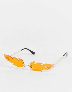 Budget ✨ Public Desire Mini Flames 👓 Sunglasses Neon Orange For Unisex 😉 -Outlet Women's Public Desire Store unnamed file 84