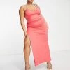 Budget 💯 Public Desire Curve Double Layer Slinky Cami Thigh Split Maxi 👗 Dress In Magenta For Women ✔️ -Outlet Women's Public Desire Store unnamed file 845