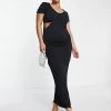 Discount ✔️ Public Desire Curve Double Layer Cut Out Maxi 👗 Dress In Black For Women 🤩 -Outlet Women's Public Desire Store unnamed file 860
