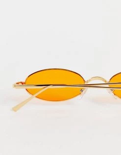 Wholesale ✔️ Public Desire Mini Oval 👓 Sunglasses In Neon Orange For Unisex 😍 -Outlet Women's Public Desire Store unnamed file 87