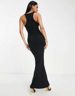 Best deal 🧨 Public Desire Double Layer Slinky Racerback Maxi 👗 Dress In Black For Women ⌛ -Outlet Women's Public Desire Store unnamed file 912