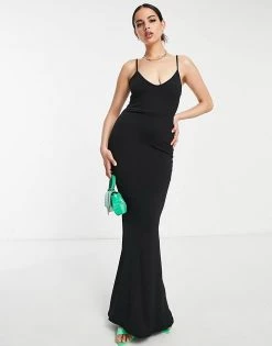 Top 10 ⭐ Public Desire Double Layer Slinky Cami Fishtail Maxi 👗 Dress In Black For Women 🛒 -Outlet Women's Public Desire Store unnamed file 938