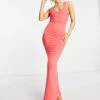 Hot Sale 😀 Public Desire Double Layer Slinky Racerback Maxi 👗 Dress In Magenta For Women 🔥