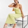 Discount 💯 Public Desire Double Layer Slinky Bandeau Maxi 👗 Dress In Pale Lime For Women ✨ -Outlet Women's Public Desire Store unnamed file 965
